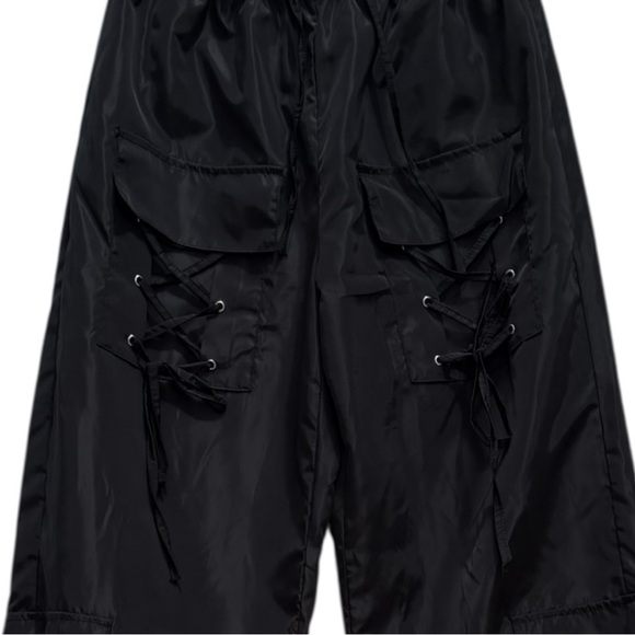 HALFHEART Black Lace-Up Women’s Cargo Pants Size L - Picture 6 of 11